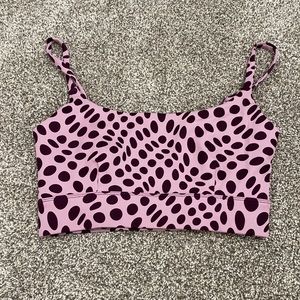 Balance athletica longline bra. Size medium. Purple polka dots.